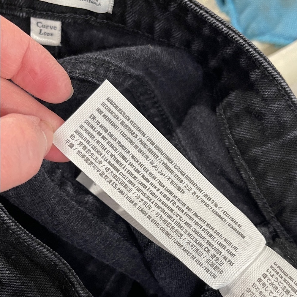 Abercrombie & Fitch Curve Love The 90’s Relaxed Jeans High Rise Black 29 8R - Picture 9 of 11
